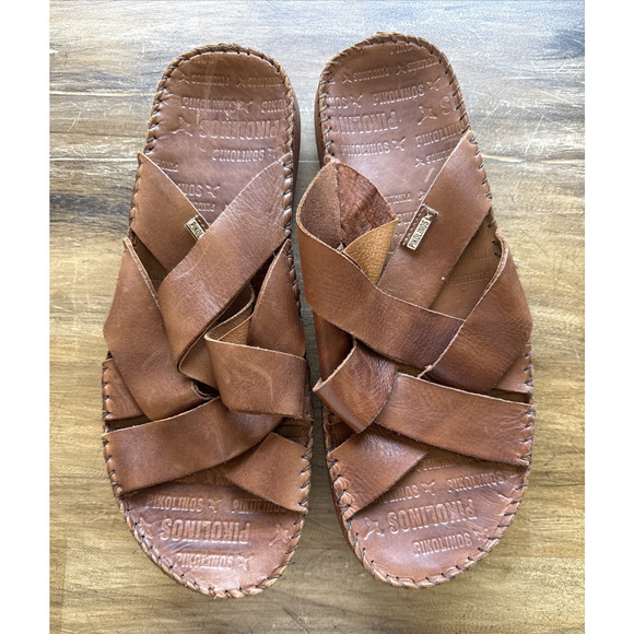 Pikolinos Tarifa Slide Sandals Men 42 Brown Leather Slip On Comfort main image 9